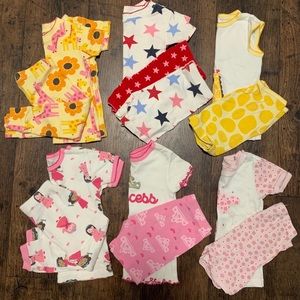 Baby girl pajama lot 12m